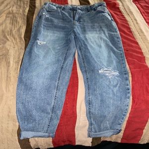Size 13 cinched waist high waist (mom jeans)